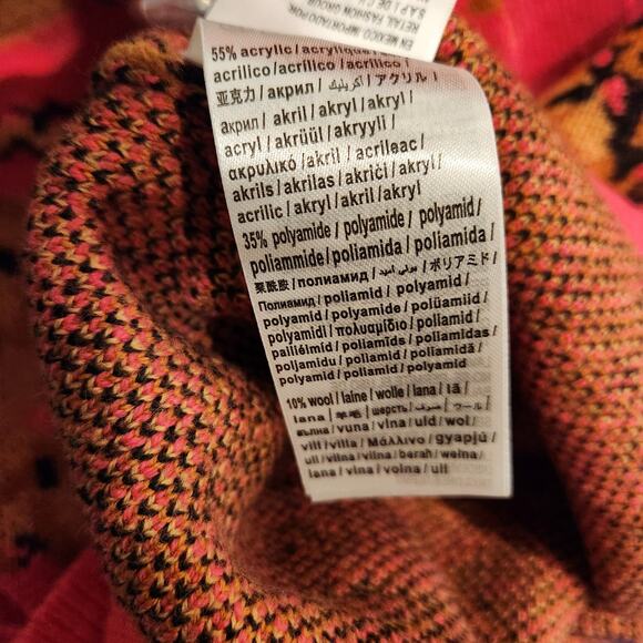 Farm Rio pink oversized croc knit cardigan size medium - Picture 6 of 6